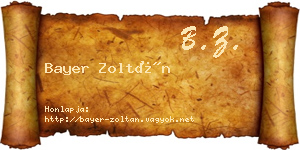 Bayer Zoltán névjegykártya